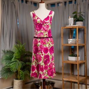 Tessuto Pink and Green Floral Dress